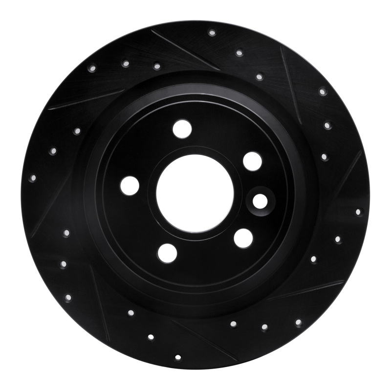 Ford Focus RS Brake Rotor (1) - Rear Right - R1 Concepts - Drilled & Slotted - Black - `09-`15 Ford Focus RS Brake Rotor (1) - Rear Right - R1 Concepts - Drilled & Slotted - Black - `09-`15